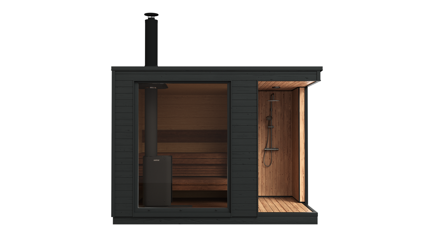 KUUT Wood Fired Outdoor Sauna L with Shower - Myles Better Living
