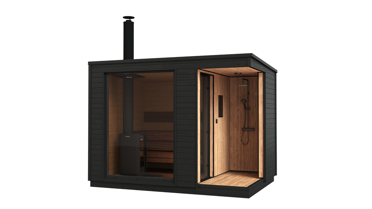 KUUT Wood Fired Outdoor Sauna L with Shower - Myles Better Living