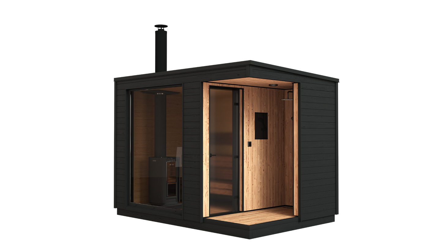KUUT Wood Fired Outdoor Sauna L with Shower - Myles Better Living