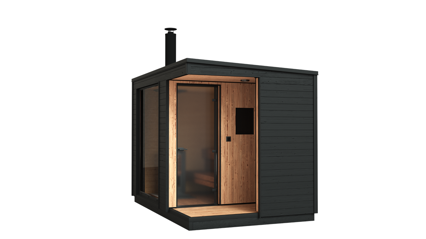 KUUT Wood Fired Outdoor Sauna L with Shower - Myles Better Living