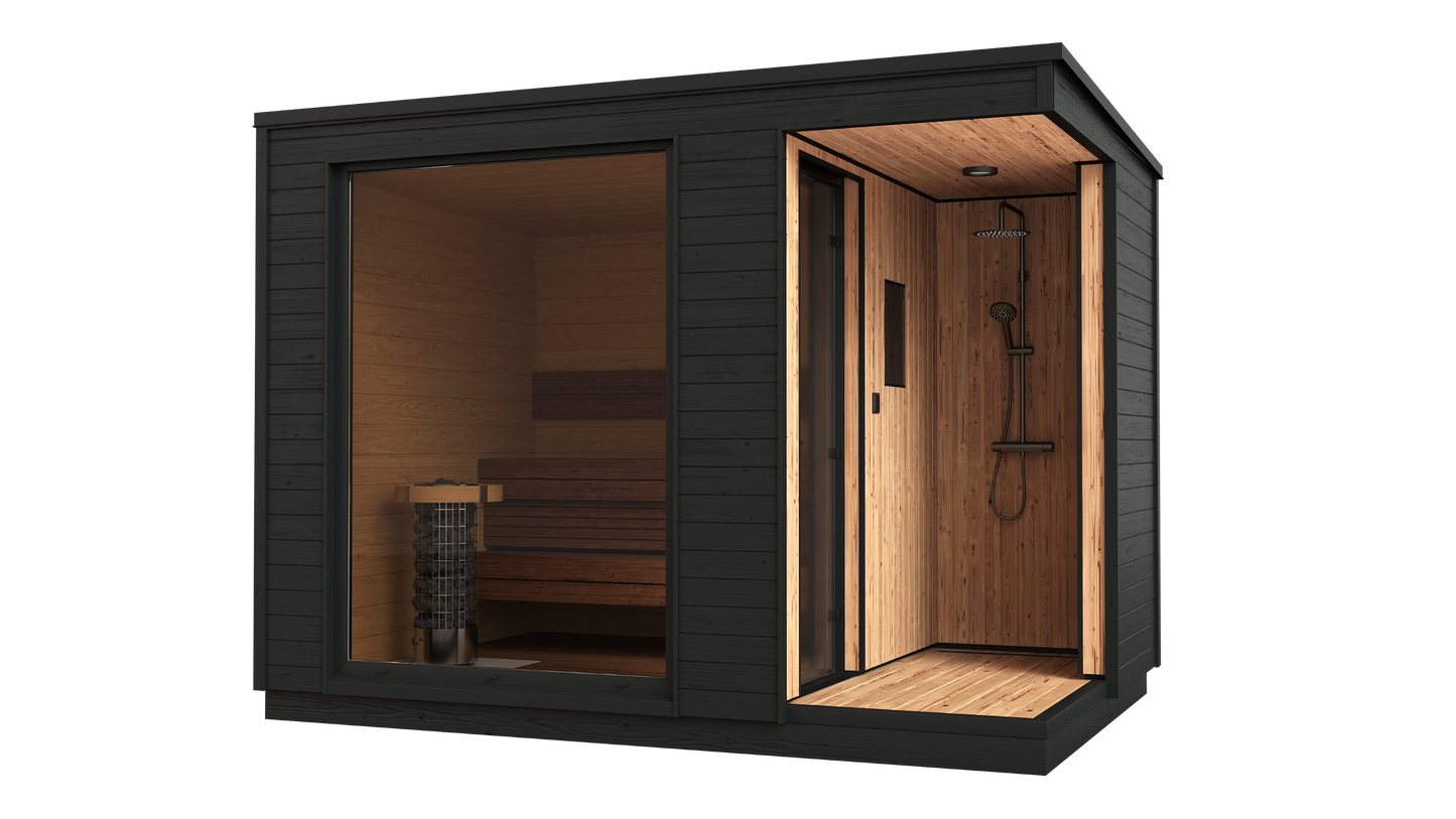 KUUT Electrical Outdoor Sauna L with Shower - Myles Better Living