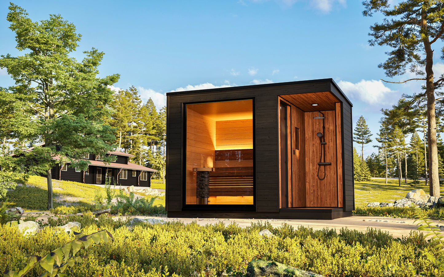 KUUT Electrical Outdoor Sauna L with Shower - Myles Better Living