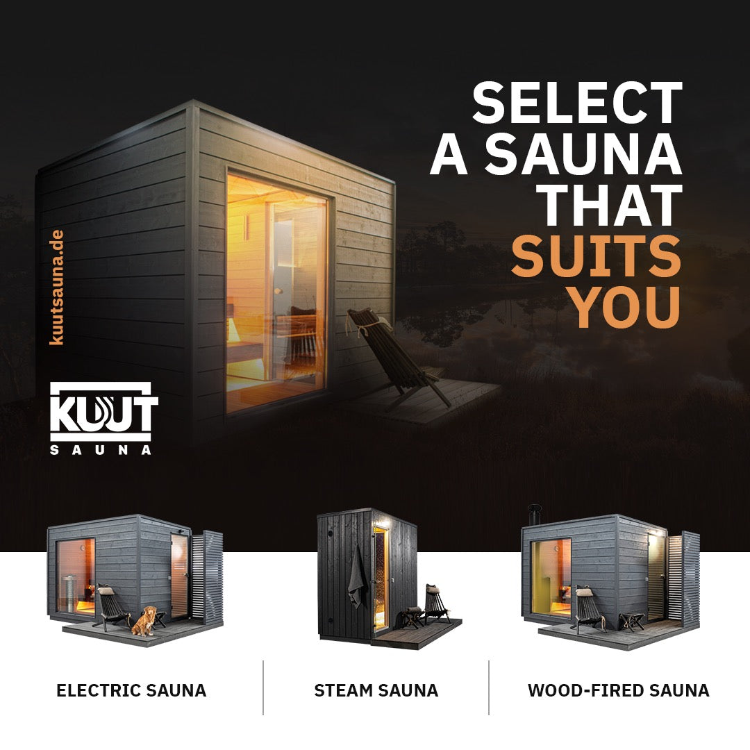 KUUT Wood Fired Outdoor Sauna L with Shower - Myles Better Living