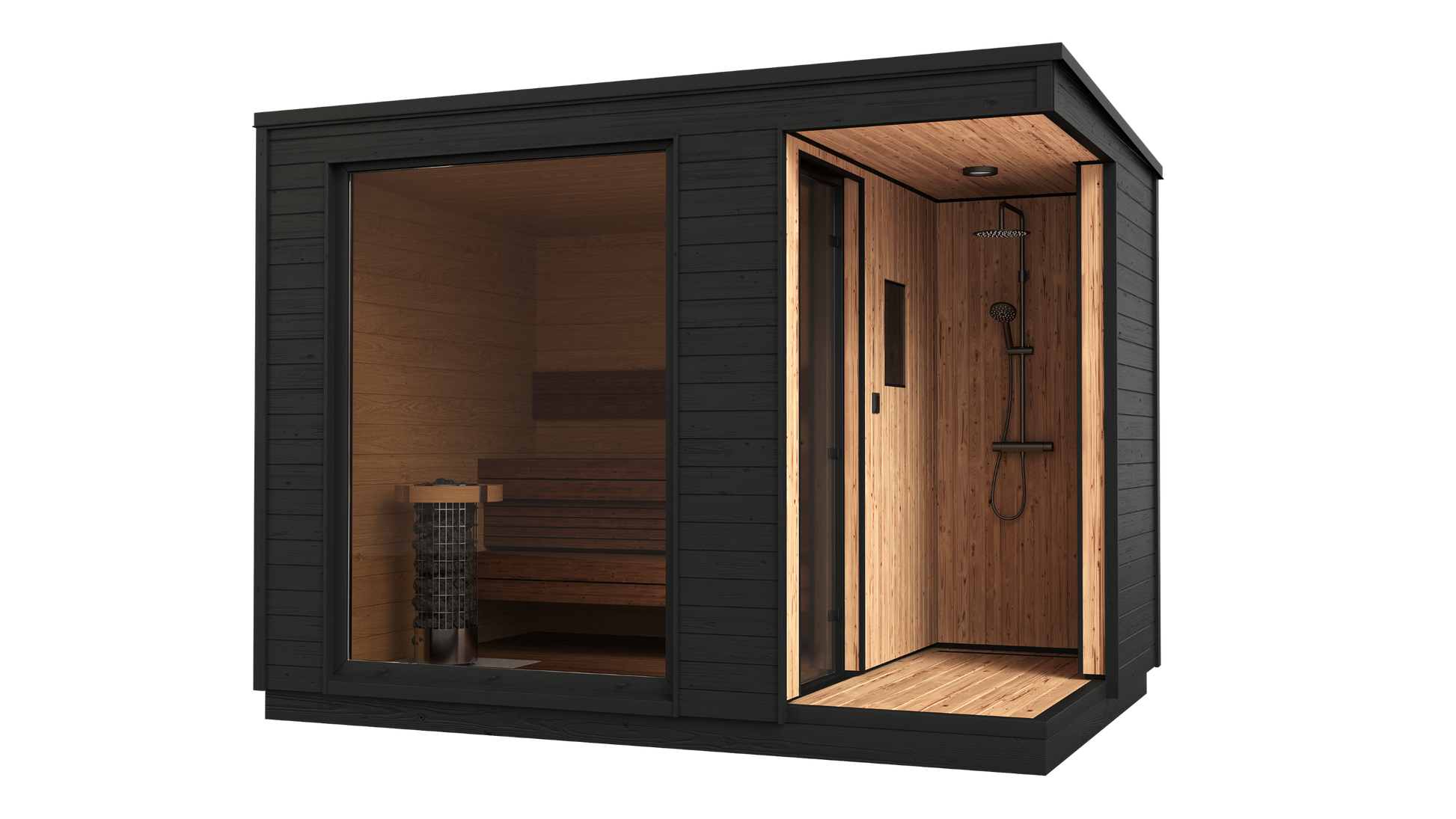 KUUT Electrical Outdoor Sauna L with Shower - Myles Better Living