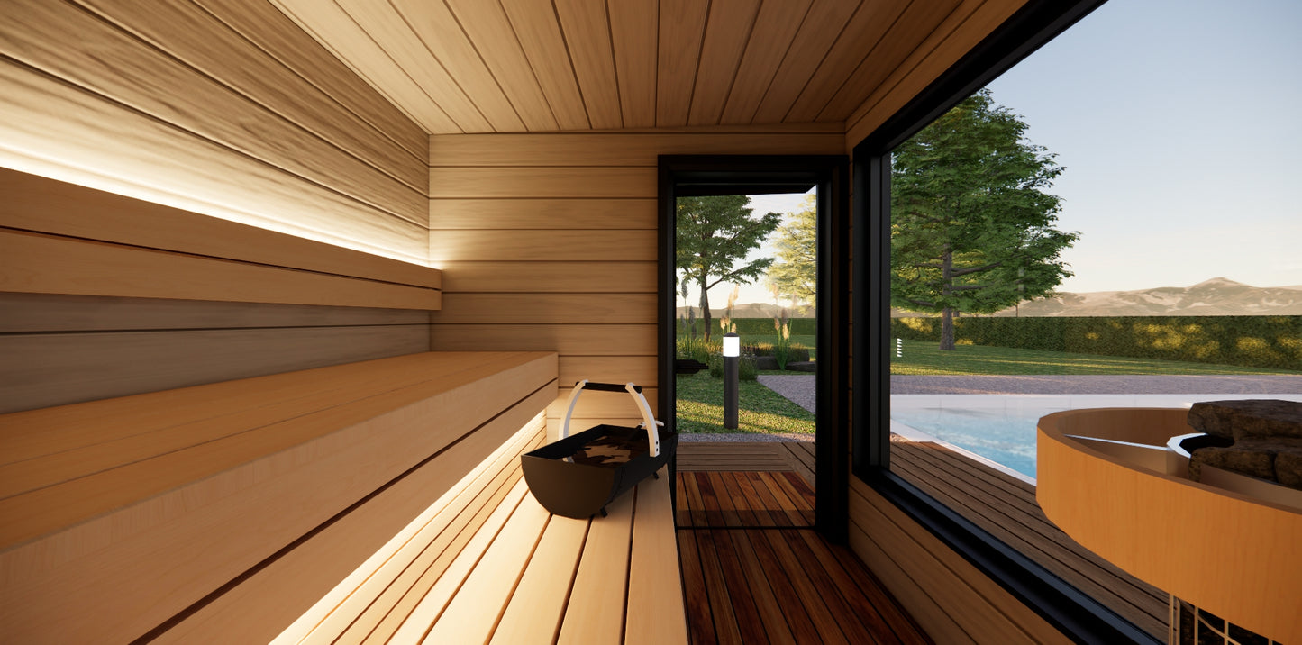 KUUT Electrical Outdoor Sauna L with Shower - Myles Better Living