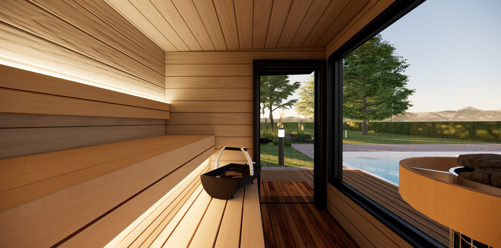 KUUT Electrical Outdoor Sauna L with Shower - Myles Better Living