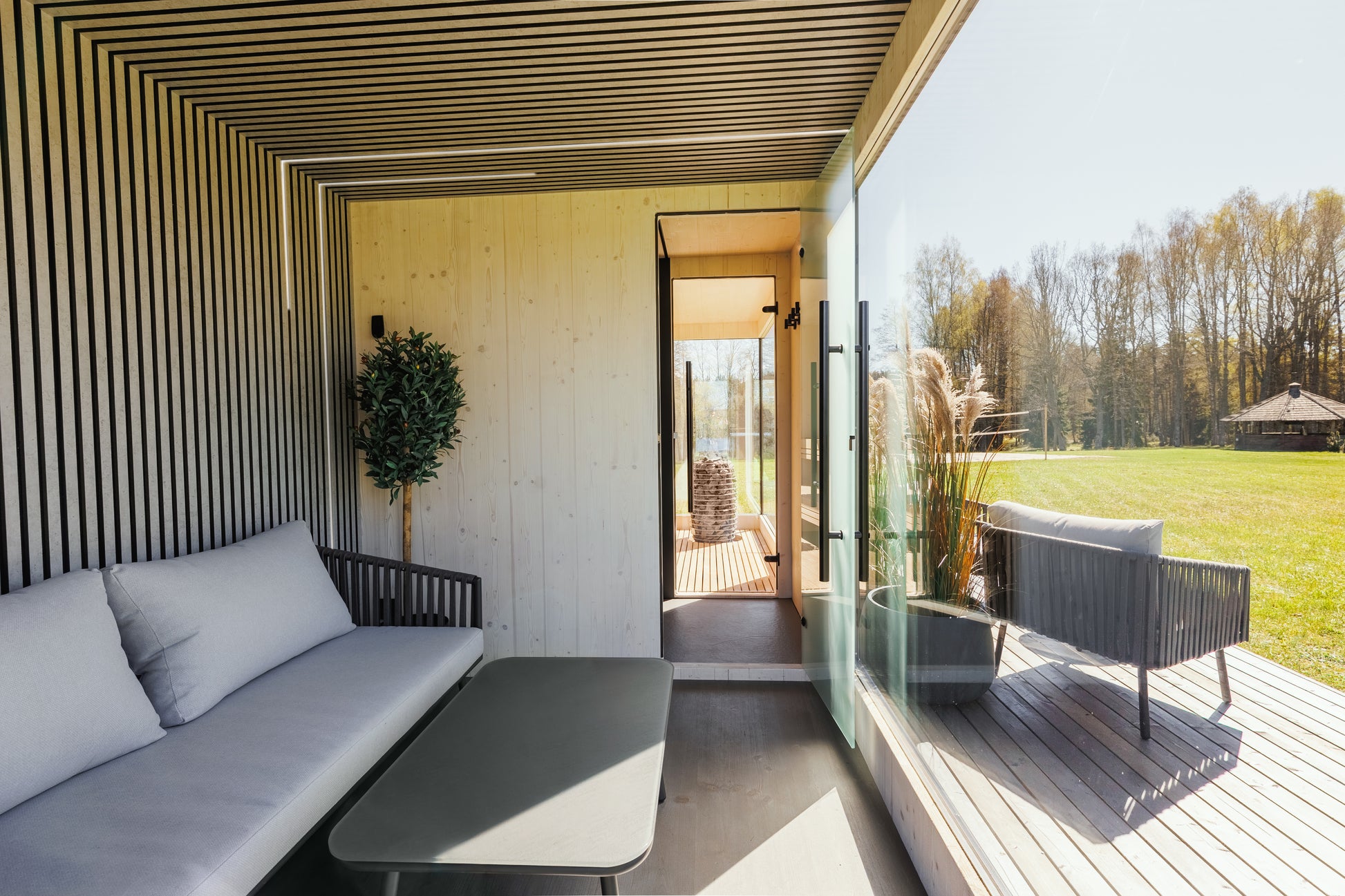 St Moritz 5 Person Outdoor Sauna with Shower Room - Myles Better Living