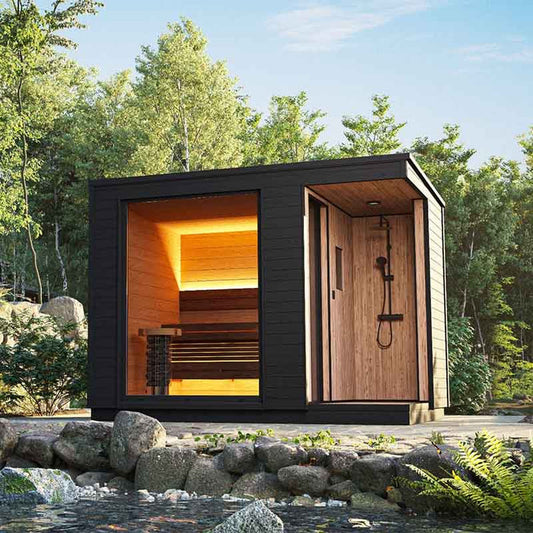 KUUT Electrical Outdoor Sauna L with Shower - Myles Better Living